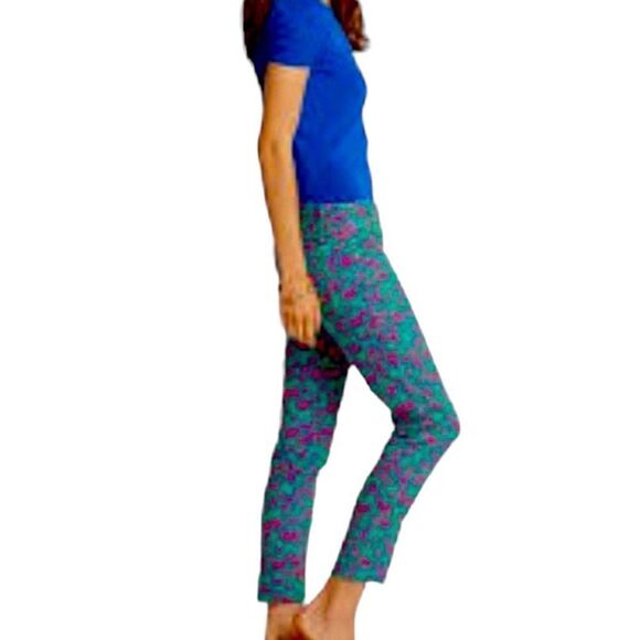 Lilly Pulitzer Worth Skinny Mini Jeans Green & Pink Floral Women’s Size 2 - Picture 4 of 9